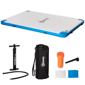 10 x 7ft Water Inflatable Floating Dock, Inflatable Platform Island, Large Floating Mat Raft with Air Pump & Backpack, for Pool, Beach, Ocean, White