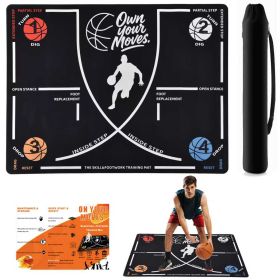 Basketball Footwork Training Mat For Beginners - 59 X 35 Inch Indoor Outdoor Skill Trainer - Visual Step Guide For Youth & Adults - Anti-Slip & Portab