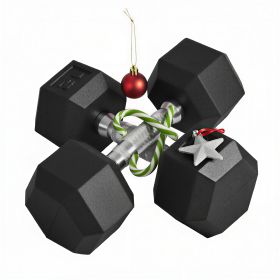 Hex Rubber Dumbbell Set for No Rolling