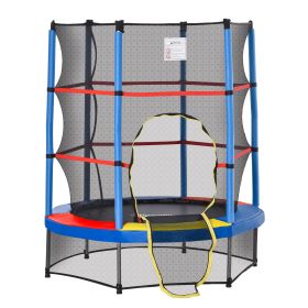 ¦5FT Kids Trampoline with Enclosure Net for Age 3 to 6 Years, Mixed Color