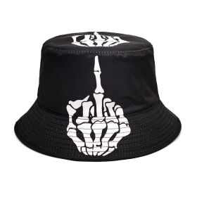 Skull Finger Pattern Positioning Bucket Hat