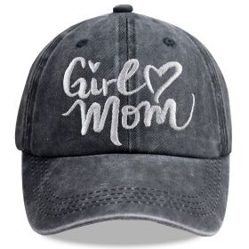 Girl Mom Hats For Women, Adjustable Embroidered Wash Cotton Baseball Cap