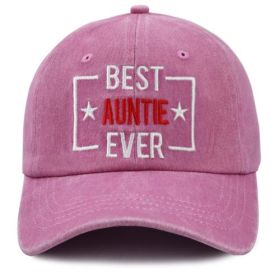 Best Auntle Ever Birthday Gifts For Women, Adjustable Embroidered Wash Cotton Baseball Cap