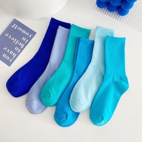 Klein Blue Socks Fashionable Mid-calf Design, Cotton Blend, Moisture-wicking, 6 Pairs,Stylish And Versatile