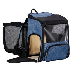 Pet Carrier Backpack, Expandable Cat Dog Carrier With Back Extension, Breathable Mesh Travel Backpack For Small Dogs Cats, Soft-Sided Pet Backpack Hol