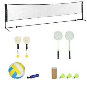 All-in-1 Badminton Set, Height Adjustable for Pickleball, Volleyball, Badminton, Backyard, Beach, Driveway Game