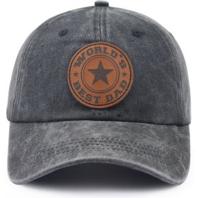 World's Best Dad For Man, Adjustable Embroidered Wash Cotton Baseball Cap