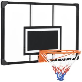 Wall Mounted Basketball Hoop with 45" x 29" Shatter Proof Backboard, Durable Rim and All-Weather Net for Indoor and Outdoor Use