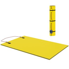 9' x 6' Lily Pad Water Mat for 2 Adults, Floating Water Pad for Lake, Pool, Ocean, Beach, and Boating, Yellow