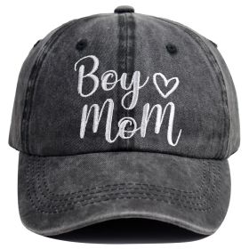 Boy Mom Ponytail Hat For Women, Mothers Day Birthday Mama Gifts, Adjustable Embroidered Cotton Ponytail Baseball Cap