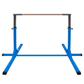 Gymnastics Bar For Kids, Adjustable Height Gym Bar, Junior Training Kip Bar For Home, Built For Kids 3 Years Blue
