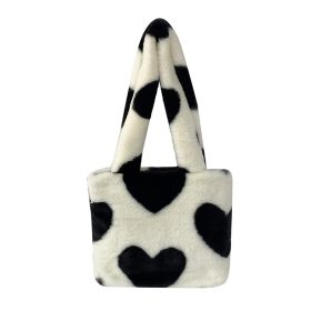Fashion Love Heart Womens Furry Fluffy Bag (Option: White)