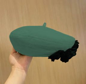 A Fashionable And Fluffy Painter's Hat That Makes Your Face Look Good (Option: Green-One size)