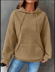 Fashionable And Individualistic Solid-color Women's Sweatshirt (Option: Khaki-L)