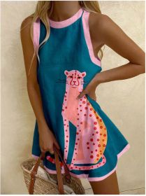 Women's Autumn Crew Neck Sleeveless Shirt Long Sweater Marine Elements Casual Shirt (Option: Printing 2-XL)