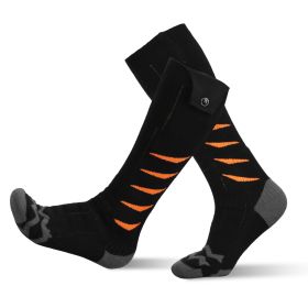 2 Types Options -- 1 Pair Of Heated Socks For Men Women Electric Heating Socks With APP Control 5000mAh Battery Rechargeable Thermal Socks Winter Warm (Option: Black Orange)