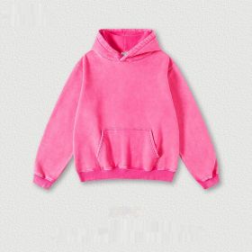 Men's Fashion Retro Velvet Padded Hooded Sweatshirt (Option: Rose Pink-L-Tops)