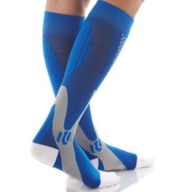 Compression Socks For Men&Women Best Graduated Athletic Fit For Running Flight Travel Boost Stamina Circulation&Recovery Socks (Option: Blue 3PC-L XL)