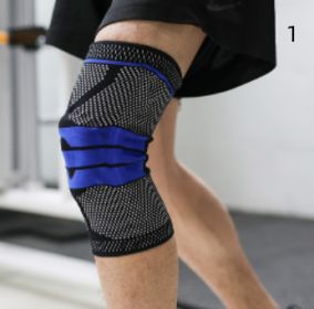 Sports Running Fitness Protection Knee Pads Brace Strap (Option: Black blue 1 pcs-S)