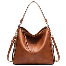 Hobo Bags Women High Capacity Handbags Fahsion Commuting Crossbody Shoulder Bag Shopping Totes (Option: Brown)