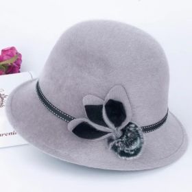 Flower Fashion Hat Temperament Fairy Style Fisherman's (Option: Grey-58to60cm)