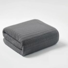 Bath Towels Made Of Solid Color Ultra-Fine Fiber, Quick-Drying And Comfortable, Suitable For Bathrooms, Shower Rooms, Hotels, Holiday Decorations, Fat (Option: Gray)