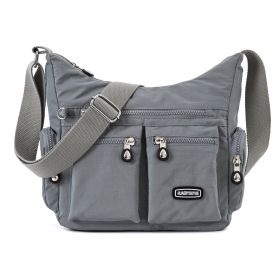 Women Shoulder Bags Multiple Pockets Waterproof Crossbody Bags (Option: Silver grey)