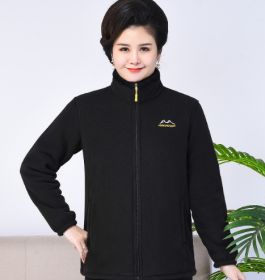 Middle-aged And Elderly Thickened Fleece Hooded Sweatshirt (Option: Black-4XL)
