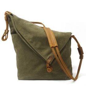Crossbody retro art cloth bag (Option: Military green)