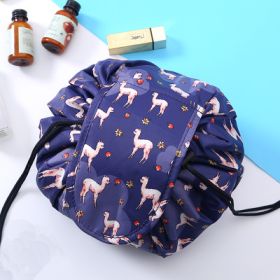 Animal Printing Large Capacity Drawstring Lazy Cosmetic Storage Bag (Option: Deep purplea)