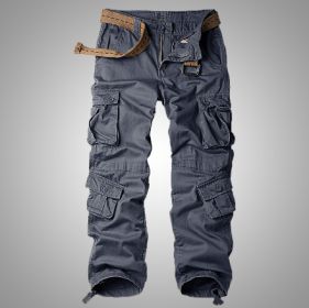 Three-dimensional Pocket Overalls Men's Multi-pocket (Option: Dark Grey-30)