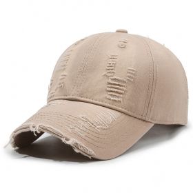 Street Hole Vintage Baseball Cap Men Do The Old Cowboy Washed (Option: Beige-adjustable)
