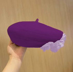 A Fashionable And Fluffy Painter's Hat That Makes Your Face Look Good (Option: Purple-One size)