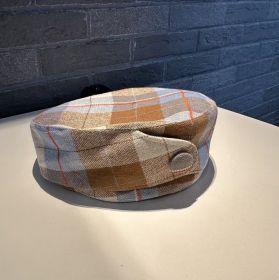 Versatile Dome Hat And Retro Checkered Painter Hat (Option: Yellow blue)