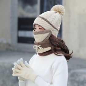 Plus velvet thick bib mask (Option: Rice whiteGloves)