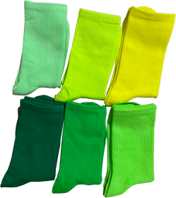 Vibrant Socks For Women 6 Pairs Of Colorful Candy-Hued Cotton Socks For Spring Fall Dance Instagram-Trendy Mid-Calf Length Solid-Color Comfortable Sty (Option: Green Series)