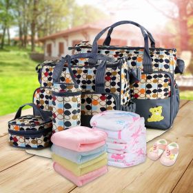 5PCS Per Set Baby Nappy Diaper Bags Set Mummy Diaper Shoulder Bags WithNappy Changing Pad Insulated Pockets Travel Tote Bags For Mom Dad (Option: 5Pc Per Set Grey)