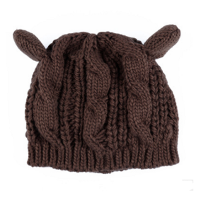 Autumn Winter Cat Ear Knit Beanie (Option: Coffee)