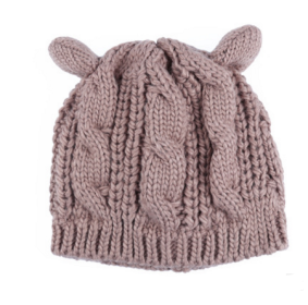 Autumn Winter Cat Ear Knit Beanie (Option: Khaki)