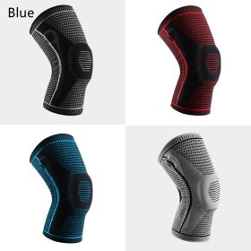 Knee Pads For Sport Knee  Silicone Spring Patella Protector (Option: Blue-L-1PCS)