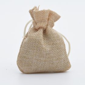 Manufacturers Wholesale Drawstring Linen Bag Mini Rope Linen Jewelry Packaging Gift Bag Bundle Mouth Small Cloth Bag (Option: Khaki-15x20cm)