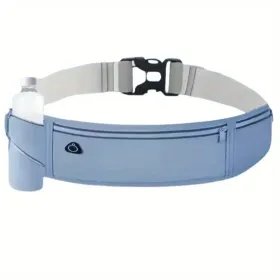 Breathable Invisible Running Waist Pack - Nylon With Lock Closure, Reflective Strips & Multiple Pockets For Hiking, Dog Walking, Gym - Unisex Design F (Option: Blue)