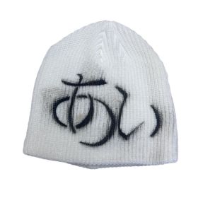 Street Style Letters Pile Heap Cap Beanie Hat Female Autumn And Winter Street (Option: Day White-M)