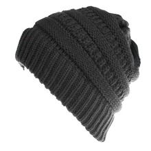 Mixed Color Knitted Wool Hat Ladies Non-labeled Ponytail Hat (Option: Black)