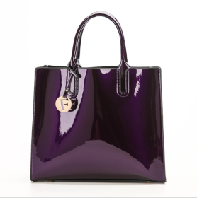 3 Sets Leather Handbags (Option: Bright purple)