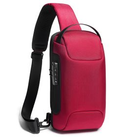 Men's Business Messenger Waterproof Shoulder Bag (Option: Red)