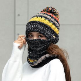 Korean winter knitted hat (Option: Black)