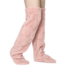 Vacuum Packaging Goose Down Leg Socks (Option: Leather Pink-Average Size)