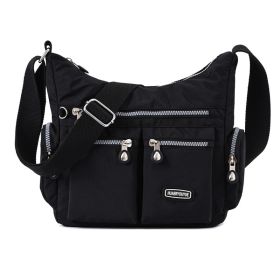 Women Shoulder Bags Multiple Pockets Waterproof Crossbody Bags (Option: Black)