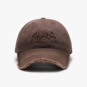 Letter Three-dimensional Embroidery Soft Top Burr Men's Baseball Cap (Option: Coffee Color-Adjustable)